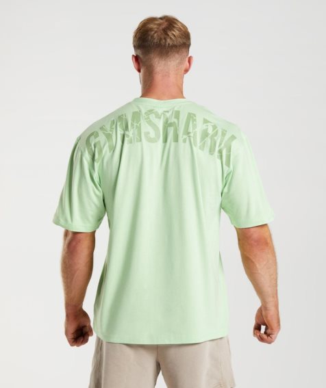 Men's Gymshark Power T-Shirts Light Green | NZ 4ECOJY